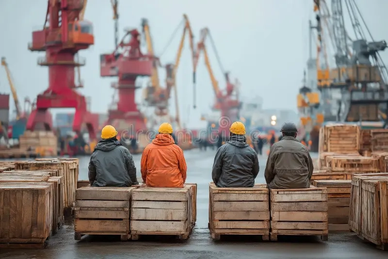 dock-workers-take-break-crates-cranes-quiet-shipping-terminal-restin